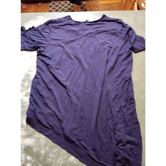 Universal Standard Genevette asymmetrical rayon navy v neck tee sz S (14-16) - Picture 5 of 5
